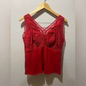 Elegant Red Lace Women's Top